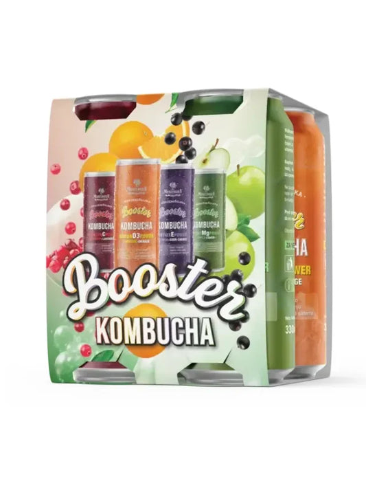 Kombucha 4pack-pločevinke, vsi 4-je okusi v enem paketu
