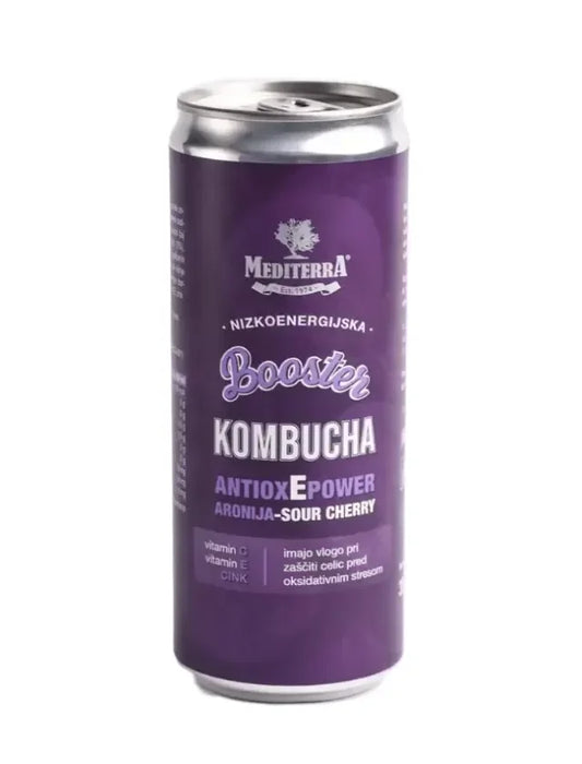 Kombucha Antiox E Power, okus aronija & višnja, ploč.