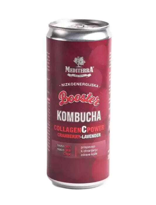 Kombucha Collagen C Power, okus brusnica & sivka, ploč.