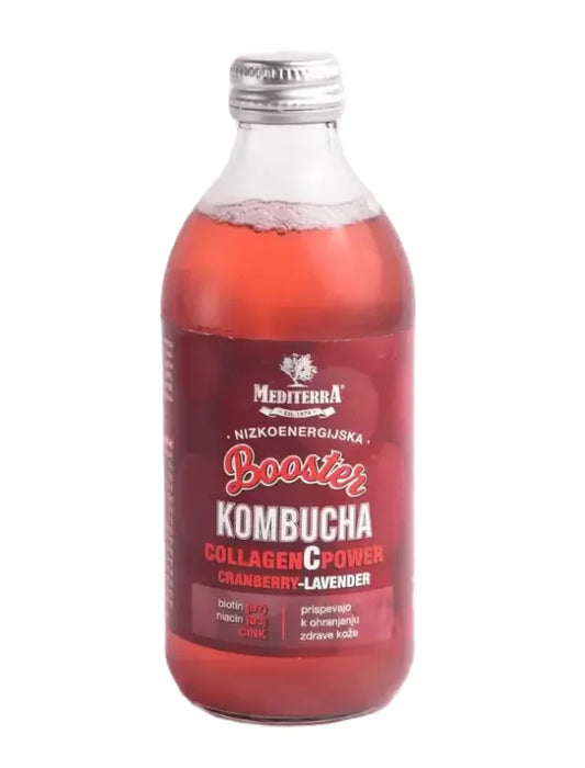 Kombucha Collagen C Power, okus brusnica & sivka